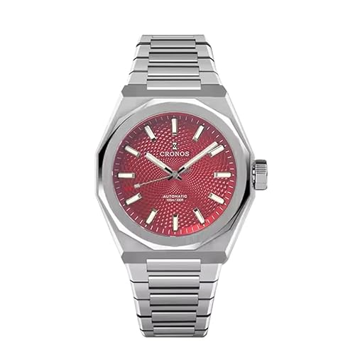 TACTICAL FROG Cronos L6028 Automatik-Herrenuhr – PT5000-Uhrwerk, 39 mm, Saphirglas, 100 m wasserdicht, V3 / Rot, PT5000 von TACTICAL FROG