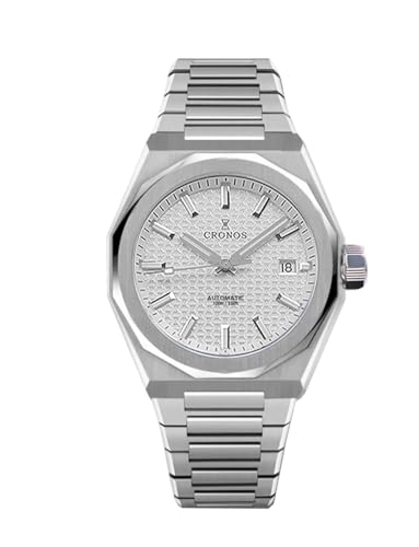 TACTICAL FROG Cronos L6028 Automatik-Herrenuhr – PT5000-Uhrwerk, 39 mm, Saphirglas, 100 m wasserdicht, Weiss/opulenter Garten von TACTICAL FROG