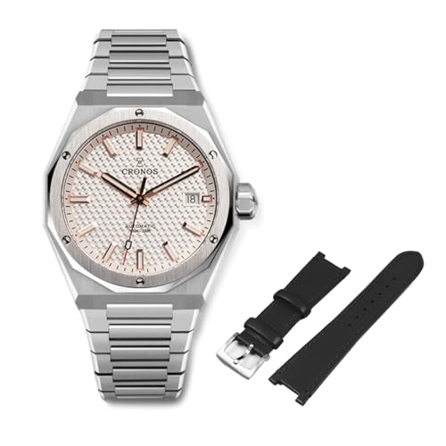 TACTICAL FROG Cronos L6028 Automatische Herrenuhr - PT5000 Uhrwerk 39mm Saphirglas 100M Wasserdicht, Weißgold von TACTICAL FROG