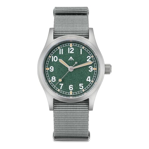TACTICAL FROG Militado 38mm Herren Quarzuhr, ML12 Schweizer Ronda 515 Uhrwerk gewölbte Saphirglas 100M Wasserdicht C3 Leuchtend (Grün/grau) von TACTICAL FROG