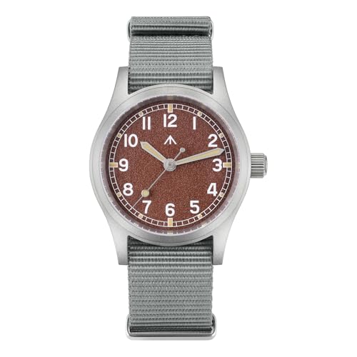 TACTICAL FROG Militado 38mm Herren Quarzuhr, ML12 Schweizer Ronda 515 Uhrwerk gewölbte Saphirglas 100M Wasserdicht C3 Leuchtend (Rot/Grau) von TACTICAL FROG