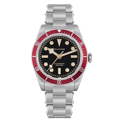 TACTICAL FROG Militado BB58 Automatikuhr für Herren ML06 38mm NH35 Uhrwerk Mechanische Taucheruhr Saphirglas 200M Wasserdicht Taucheruhren Rot von TACTICAL FROG