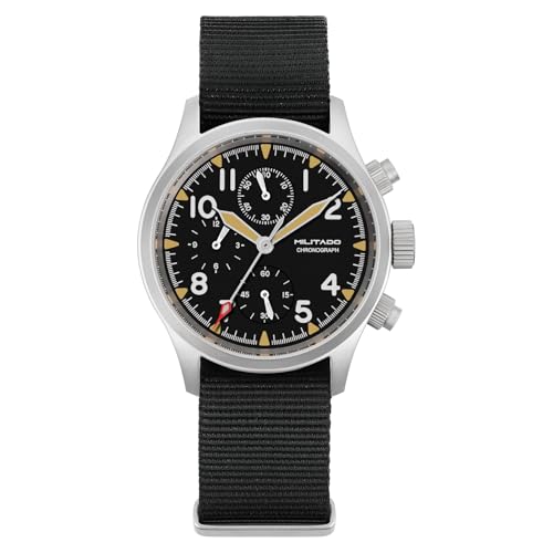 TACTICAL FROG Militado Herren-Chronographen-Armbanduhr, 39 mm, militärisches VK61, Quarz-Uhrwerk, Kleideruhr, 316L-Edelstahlgehäuse, schwarzes Zifferblatt, Schwarzes Band TACTICAL FROG Militado Herren-Chronographen-Armbanduhr, 39 mm, militärisches VK61, Quarz-Uhrwerk, Kleideruhr, 316L-Edelstahlgehäuse, schwarzes Zifferblatt, Schwarzes Band von TACTICAL FROG