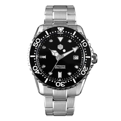 TACTICAL FROG San Martin Herrenuhr SN0009G - 44mm NH35 Uhrwerk Automatik-Tauchuhren 30Bar Wasserdicht Saphirglas Leuchtend Mechanische Uhren (Schwarz) von TACTICAL FROG