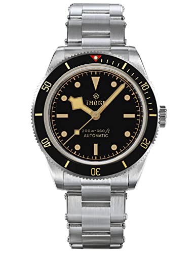 TACTICAL FROG Thorn BB58 Herren-Armbanduhr, 39 mm, schwarzes Zifferblatt, Saphir-Kristall, NH35, automatisches Uhrwerk, Edelstahl-Armband, 200 m wasserdicht, Taucheruhren, Taucher, selbstaufziehend von TACTICAL FROG