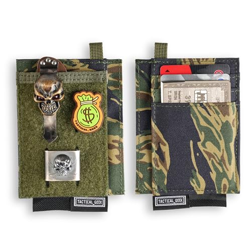 TACTICAL_GEEK EXT5 Geldbörse Herren Klein Nylon Handflächengröße Pocket Organizer Dünne Geldbeutel Klein, 6 Karten-Fach, Ausweis-Fach, Scheinfach, Kleingeldfach, Tarnung von TACTICAL_GEEK