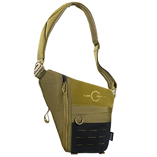 TACTICAL GEEK Cache L1 Umhängetasche Leichter Brustrucksack Umhängetasche Anti-Diebstahl Wasserdichte Umhängetasche mit mehreren Fächern für Männer Frauen Umhängetasche mit Molle-System Klettbereich von TACTICAL GEEK