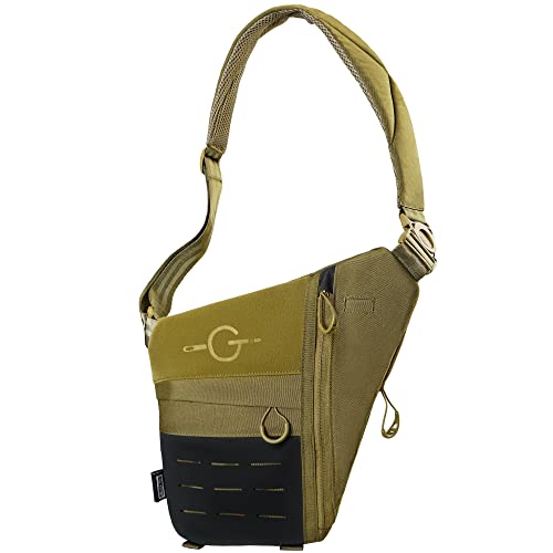 TACTICAL GEEK Cache L1 Umhängetasche Leichter Brustrucksack Umhängetasche Anti-Diebstahl Wasserdichte Umhängetasche mit mehreren Fächern für Männer Frauen Umhängetasche mit Molle-System Klettbereich von TACTICAL GEEK