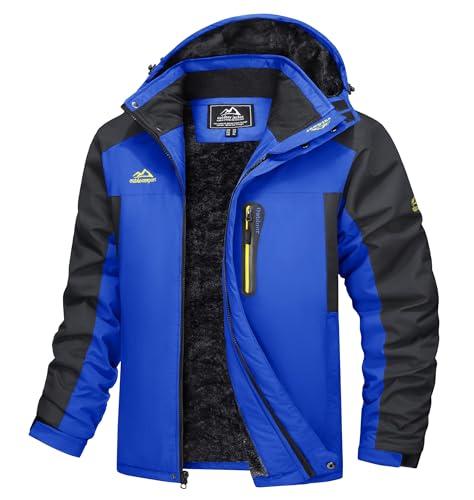 TACVASEN Herren Wasserdicht Winter Skijacke Warme Snowboardjacke Outdoorjacke Gefüttert Winterjacke (M, Blau) von TACVASEN