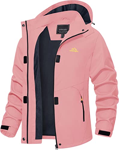 TACVASEN Frauen Wanderjacke Funktionsjacke Übergangsjacke Leichte Jacke, Wassermelonenrot von TACVASEN