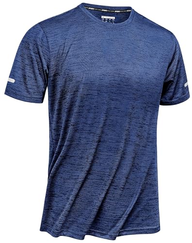 TACVASEN Herren Atmungsaktiv Laufshirts Sommer Sportshirt Basic T Shirts Schnell Trocknend Activewear-T-Shirts, Königsblau, 3XL von TACVASEN