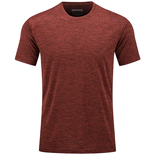 TACVASEN Herren Kurzarm-Laufshirts Leichte Basic T Shirts Schnell Trocknend Activewear-T-Shirts, Dunkelorange, XXL von TACVASEN