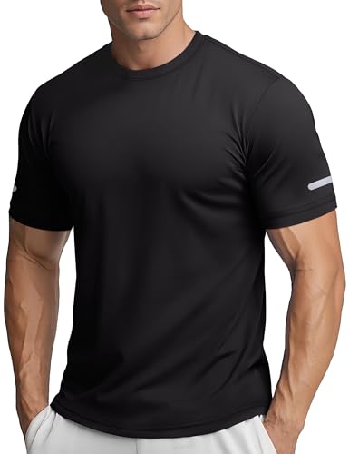 TACVASEN Herren Schnelltrocknend Tshirt Sommer Sportshirt UPF 50+ Kurzarm Atmungsaktive Laufshirts Trainingsshirt Schwarz, L TACVASEN Herren Schnelltrocknend Tshirt Sommer Sportshirt UPF 50+ Kurzarm Atmungsaktive Laufshirts Trainingsshirt Schwarz, L von TACVASEN