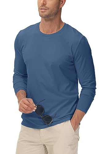 TACVASEN Herren UPF 50+ Sonnenschutz Shirt Langarm UV Sporthemd Casual Oberteile Atmungsaktiv Komfortable Herrenbekleidung, Indigo, 3XL von TACVASEN