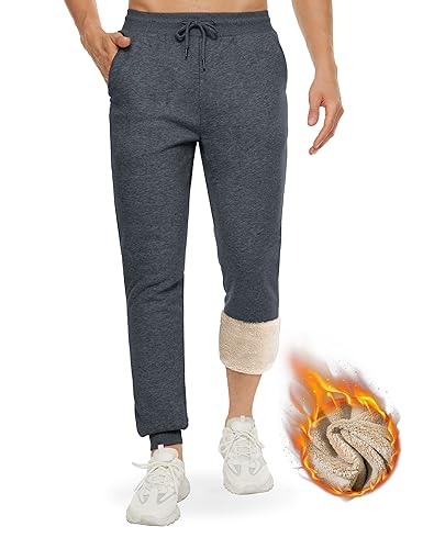 TACVASEN Herren Warme Thermohose Lässige Fitnesshose Track Pant Weich Sport Hose Gym Activewear-Hosen, Dunkelgrau, 34 von TACVASEN