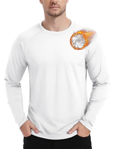 TACVASEN Thermounterwäsche Herren Langarmshirt Sport Skiunterwäsche Fleecepullover Unterziehshirt Funktionsshirt Gym Fussball Laufshirt Thermohemd Baselayer Oberteil Winter Warm Activewear von TACVASEN