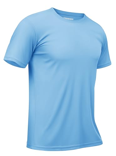 TACVASEN UV Shirt Herren Schnelltrocknend Sport T-Shirt Funktionsshirt Kurzarm Tshirts Leicht Atmungsaktiv Tennis Shirt Rashguard Sommer, Wasserfallblau, L TACVASEN UV Shirt Herren Schnelltrocknend Sport T-Shirt Funktionsshirt Kurzarm Tshirts Leicht Atmungsaktiv Tennis Shirt Rashguard Sommer, Wasserfallblau, L von TACVASEN