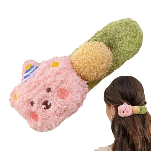 TADAYIM Haarspangen Für Damen | Plüsch Bär Haarklemmen Entenschnapp Clip - Seitlicher Haarschmuck Styling Accessoires Für Damen Und Mädchen von TADAYIM