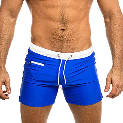 Taddlee Herren-Bademode, Badehose, quadratischer Schnitt, Schwarz / Blau - Blau - X-Large von TADDLEE