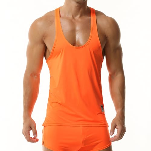 TADUANO Herren-Tank-Top, Y-Rücken, Fitnessstudio, Workout, ärmellos, Muskel-Stringer-T-Shirts, Orange, L TADUANO Herren-Tank-Top, Y-Rücken, Fitnessstudio, Workout, ärmellos, Muskel-Stringer-T-Shirts, Orange, L von TADUANO