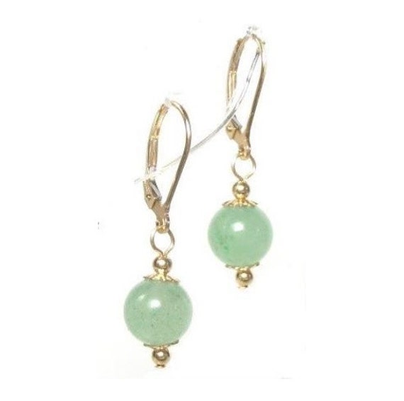 Echte 8 Mm Natürliche Grüne Jade Perlen Ohrringe in 14K Gold, Gold Filled Oder Sterling Silber Echte 8 Mm Natürliche Grüne Jade Perlen Ohrringe in 14K Gold, Gold Filled Oder Sterling Silber von TADragon