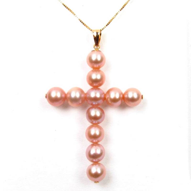 Echte Aaa Purple Pearl 14K Gelb Oder Weißgold Kreuzanhänger Echte Aaa Purple Pearl 14K Gelb Oder Weißgold Kreuzanhänger von TADragon