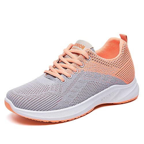 TAFEIYAN Damen Atmungsaktiv Mesh Schnürer Sportschuhe Leichte Bequem Freizeit Walkingschuhe Outdoor rutschfest Fitness Joggingschuhe von TAFEIYAN