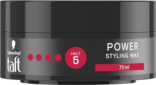 Schwarzkopf TAFT Styling Wax Power (75ml), Haarwax für bis zu 48 Stunden Kraft-Halt, schonend für Haar und Kopfhaut, veganes, Styling-Wax von TAFT