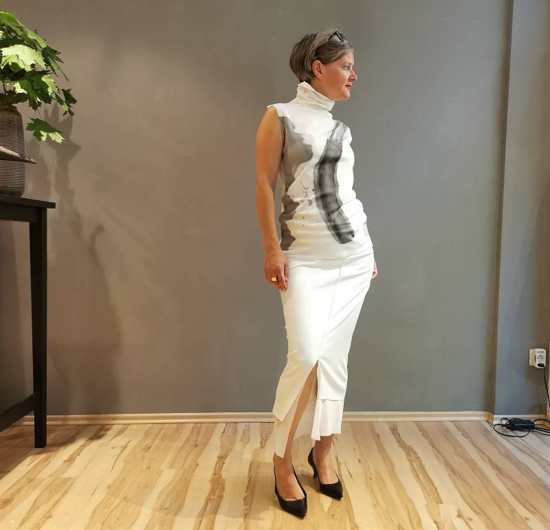 Serge Lang- Rock - Creme-Weiß-Midi von TAFwomanDE