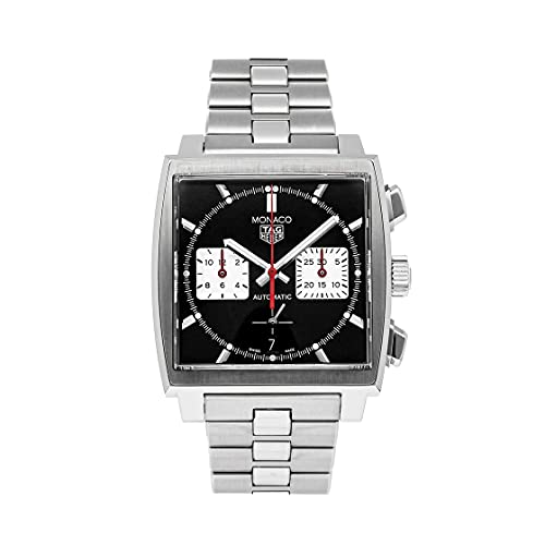 Tag Heuer Monaco CBL2113.BA0644 Automatische Armbanduhr mit schwarzem Zifferblatt, Schwarz von TAG Heuer