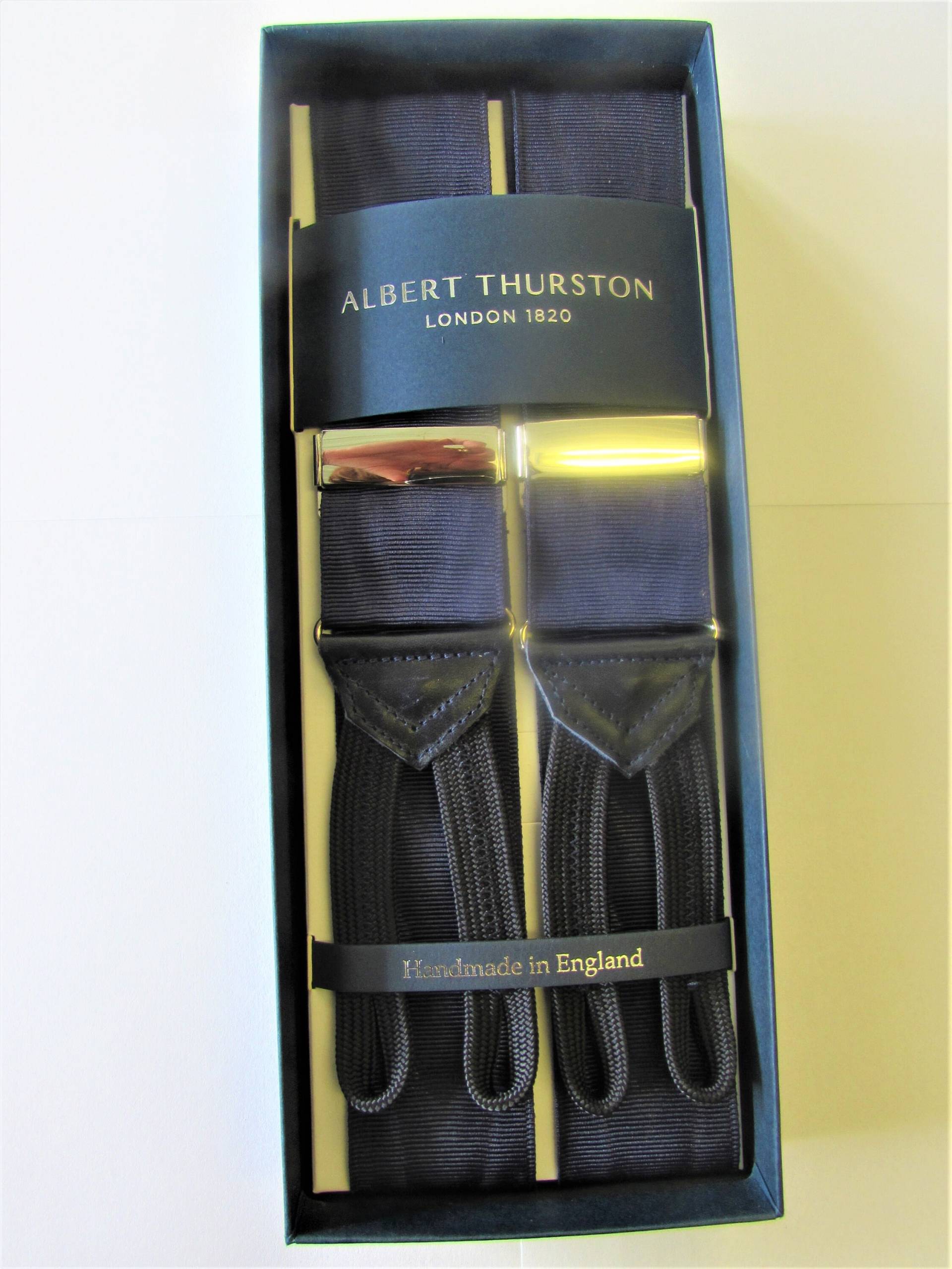 Albert Thurston Navy Blue Moire Braces Braid Enden Und Tabs Silberbeschläge | Multifit Albert Thurston Navy Blue Moire Braces Braid Enden Und Tabs Silberbeschläge | Multifit von TAGGS1863