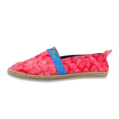 TAGS Espadrilles gemusterte Alpargatas Slipper Stoff-Schlappen Sommer-Schuhe bunt flach handgefertigt in Mexiko, rutschfest, Damen Herren Unisex Hausschuhe von TAGS