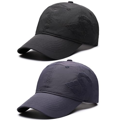 TAGVO 2er-Pack Baseball Cap Herren Dame-Atmungsaktive Schnell Trocknende Sommerkappe mit Breitem Schirm für Outdoor Sport TAGVO 2er-Pack Baseball Cap Herren Dame-Atmungsaktive Schnell Trocknende Sommerkappe mit Breitem Schirm für Outdoor Sport von TAGVO