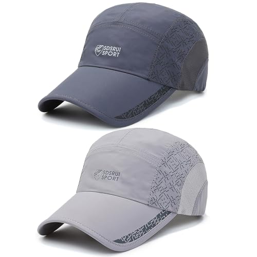 TAGVO 2er-Pack Leichte Schnell-Trocknende Baseball Cap, Atmungsaktive Sport Kappe mit Verstellbarem Verschluss für Herren & Damen von TAGVO