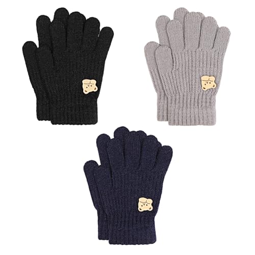 TAGVO 3 Paar Kinder Winterhandschuhe für 3-7 Jahre, Winter Thermo Strickhandschuhe Magische Handschuhe, Vollfinger Handschuhe Laufhandschuhe für Jungen Mädchen Das ideale Geschenk von TAGVO