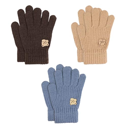 TAGVO 3 Paar Kinder Winterhandschuhe für 3-7 Jahre, Winter Thermo Strickhandschuhe Magische Handschuhe, Vollfinger Handschuhe Laufhandschuhe für Jungen Mädchen Das ideale Geschenk von TAGVO