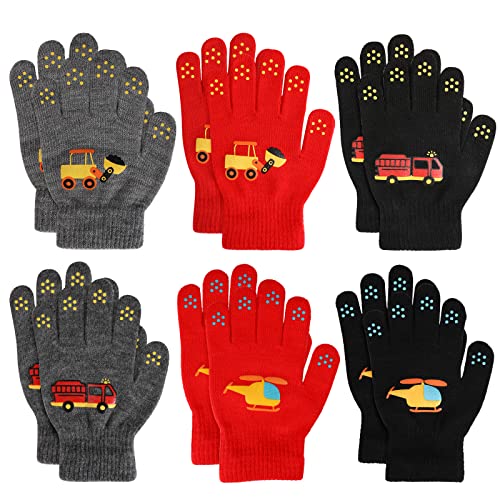 TAGVO 6 Paar Kinderhandschuhe Magische Handschuhe, Stretch Vollfinger Handschuhe Winter Warme Strickhandschuhe für 5~13 Jahre alte Kinder Mädchen Jungen Schule Pendeln im Freien Spielen von TAGVO