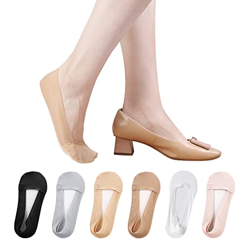 TAGVO 6Paar Damen Füßlinge Unsichtbare Socken, Ultra Low Cut Liner Unsichtbare Socken mit Rutschfest Silikon,Weiche Atmungsaktive Bootssocken Ballerina Socken für Loafer Turnschuhe Flache Bootsschuhe von TAGVO