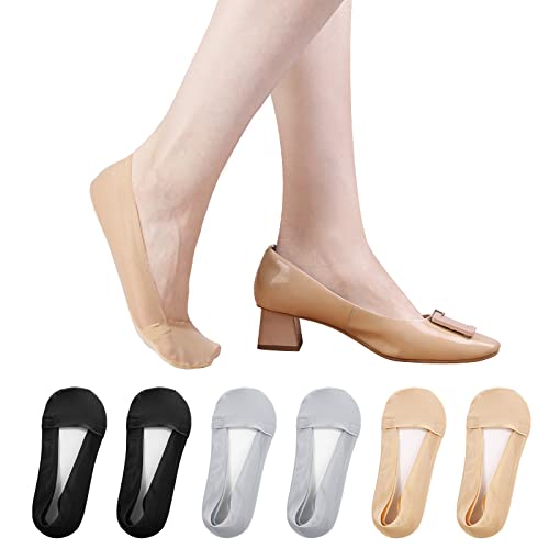 TAGVO 6Paar Damen Füßlinge Unsichtbare Socken, Ultra Low Cut Liner Unsichtbare Socken mit Rutschfest Silikon,Weiche Atmungsaktive Bootssocken Ballerina Socken für Loafer Turnschuhe Flache Bootsschuhe von TAGVO