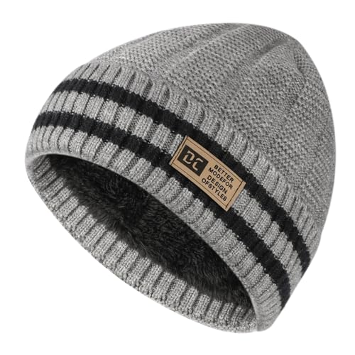 TAGVO Beanie Mütze Herren Damen Winter, Classic Warme Wintermütze mit Weichem Innenfutter Gefütterte Strickmütze, Weiche Wollmütze Leichte Atmungsaktiv Unisex Wintermütze für kaltes Wetter von TAGVO