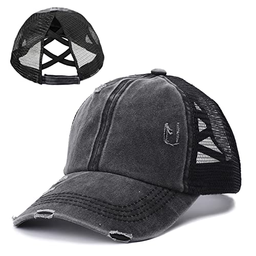 TAGVO Damen Baseball Kappe Modische Retro Baseball Cap Washed Ponytail Baseballmütze Damen Pferdeschwanz Messy Baseball Cap Cross Hat Outdoor Sports Freizeit Basecap Unisex TAGVO Damen Baseball Kappe Modische Retro Baseball Cap Washed Ponytail Baseballmütze Damen Pferdeschwanz Messy Baseball Cap Cross Hat Outdoor Sports Freizeit Basecap Unisex von TAGVO