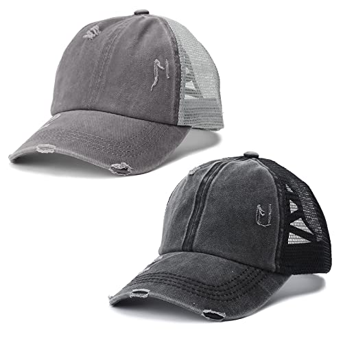 TAGVO Damen Baseball Kappe Modische Retro Baseball Cap Washed Ponytail Baseballmütze Damen Pferdeschwanz Messy Baseball Cap Cross Hat Outdoor Sports Freizeit Basecap Unisex von TAGVO
