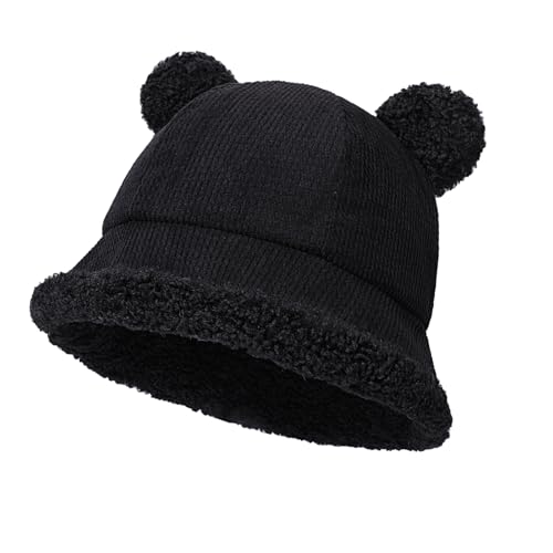 TAGVO Damen Plüsch Fischerhut Winter Anglerhut Warme Flauschige Bucket Hat Reversibel Wintermütze von TAGVO