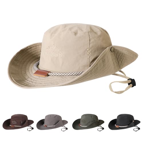 TAGVO Fischerhut für Herren Faltbarer UV Schutz Atmungsaktiv Boonie Hut Mit Kinnriemen Eimer Hut Safari Hut Wanderhut Anglerhut Sonnenhut Outdoor Sonnenhüte Unisex für Camping Outdoor von TAGVO