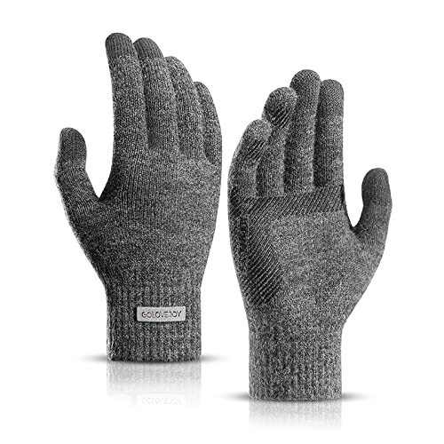 TAGVO Herren Damen Unisex Strickhandschuhe Winter Warme Touchscreen Handschuhe Gedehnt Kaschmir Winterhandschuhe Sport Warme und Winddicht Wollhandschuhe für den Winter Draussen Sport von TAGVO