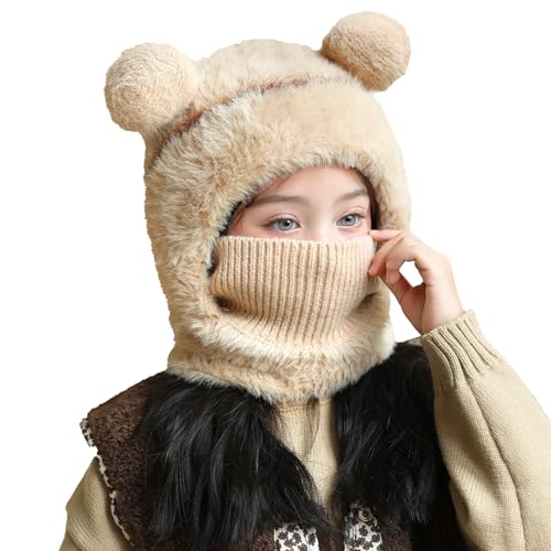 TAGVO Kinder Sturmhaube Winter, Multifunktional Winddicht Strickmütze Halswärmer mit Weich und Warm Vlies, Gesichtsmaske Skimaske Winter mütze Balaclava für 4–7 Jungen Mädchen Ski Wandern Fahrrad von TAGVO