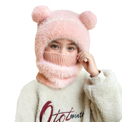 TAGVO Kinder Sturmhaube Winter, Multifunktional Winddicht Strickmütze Halswärmer mit Weich und Warm Vlies, Gesichtsmaske Skimaske Winter mütze Balaclava für 4–7 Jungen Mädchen Ski Wandern Fahrrad von TAGVO