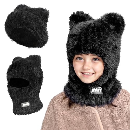TAGVO Kinder Sturmhaube Winter, Multifunktional Winddicht Strickmütze mit Weich und Warm Vlies, Halswärmer Wintermütze Gesichtsmaske Outdoor Mützen-Schal-Set Mütze für 3–10 Jungen Mädchen von TAGVO