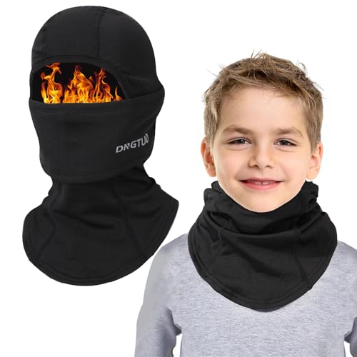 TAGVO Kinder Sturmhaube Winter Fleece Sturmmaske Mütze Multifunktional Winddicht Gesichtsmaske Thermo Balaclava Skimaske mit Halswärmer für Jungen Mädchen 8-13 Jahre Outdoor Skifahren Reiten Laufen von TAGVO