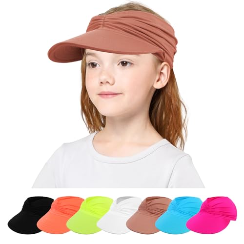 TAGVO Kinder Visor Cap Sonnenhut für Mädchen und Jungen 3-9 Jahre, UV-Schutz Sommerhut Breiter Krempe mit Atmungsaktives Schweißband, Elastisch Strandhut Golf Tenniskappe für Outdoor Sport TAGVO Kinder Visor Cap Sonnenhut für Mädchen und Jungen 3-9 Jahre, UV-Schutz Sommerhut Breiter Krempe mit Atmungsaktives Schweißband, Elastisch Strandhut Golf Tenniskappe für Outdoor Sport von TAGVO